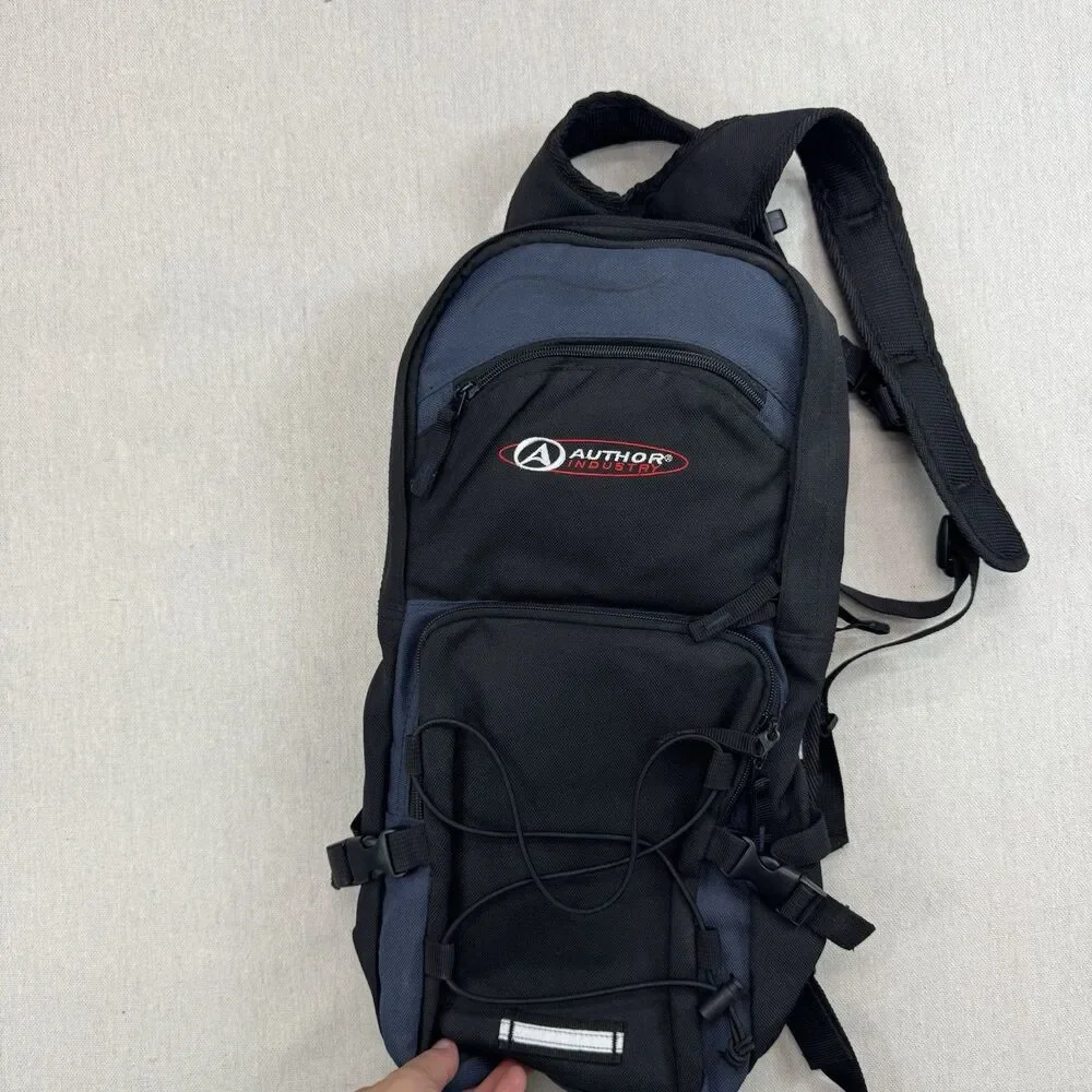 Author Industry H2O Hydration Backpack Black Blue Cycling Hiking Day Pack 18”